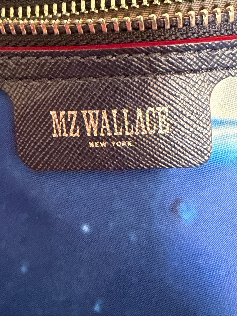 MZ Wallace Cosmic Shoulder Bag Nylon Blue White Red Zip Close - Picture 5 of 14